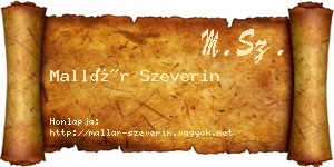Mallár Szeverin névjegykártya
